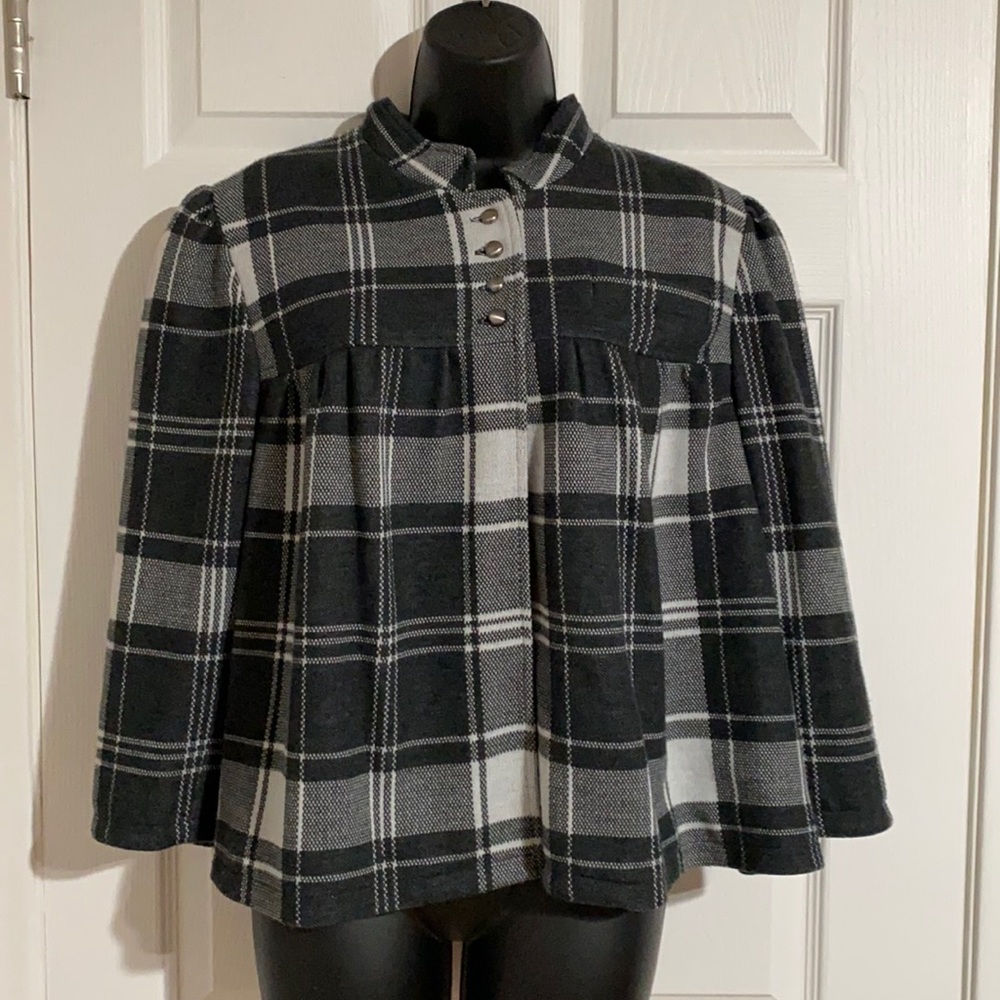 Mixit Black & White Plaid Coat Sz XL